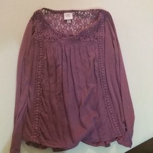 Purple top with lace detail
